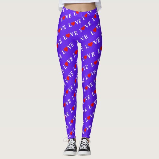 Lavender Love Heart Modern Chic Elegant Leggings (Voorkant)