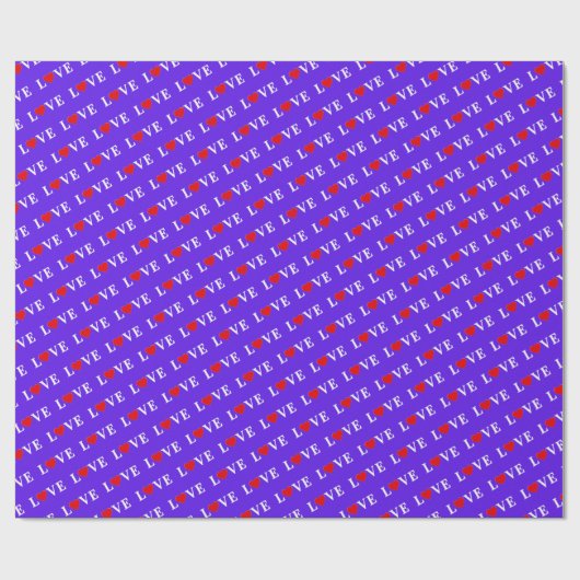 Lavender LOVE Heart Modern Elegant Cadeaupapier (Vlak)