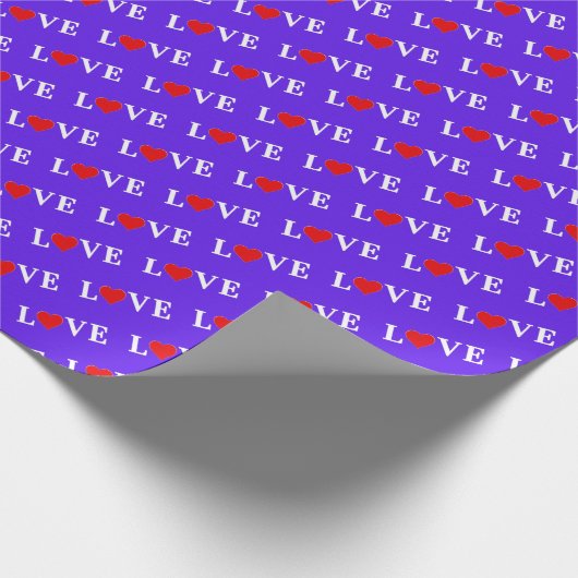 Lavender LOVE Heart Modern Elegant Cadeaupapier (Hoek)