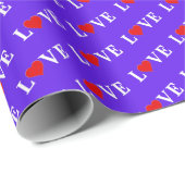 Lavender LOVE Heart Modern Elegant Cadeaupapier (Rol Hoek)