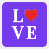 Lavender LOVE Modern Chic Elegant Vierkante Sticker (Voorkant)