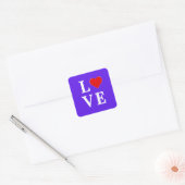 Lavender LOVE Modern Chic Elegant Vierkante Sticker (Envelop)