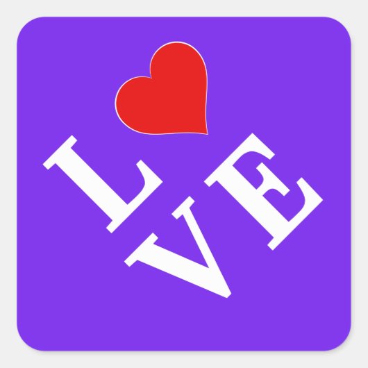 Lavender LOVE Modern Chic Elegant Vierkante Sticker (Voorkant)