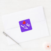Lavender LOVE Modern Chic Elegant Vierkante Sticker (Envelop)