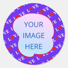 Lavender LOVE Modern Chic Ronde Sticker