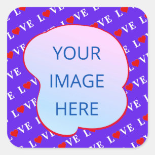 Lavender LOVE Modern Chic Vierkante Sticker