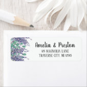 Lavender Love Paars Floral Eucalyptus Adres Etiket (Insitu)