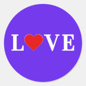 Lavender LOVE Ronde Sticker (Voorkant)