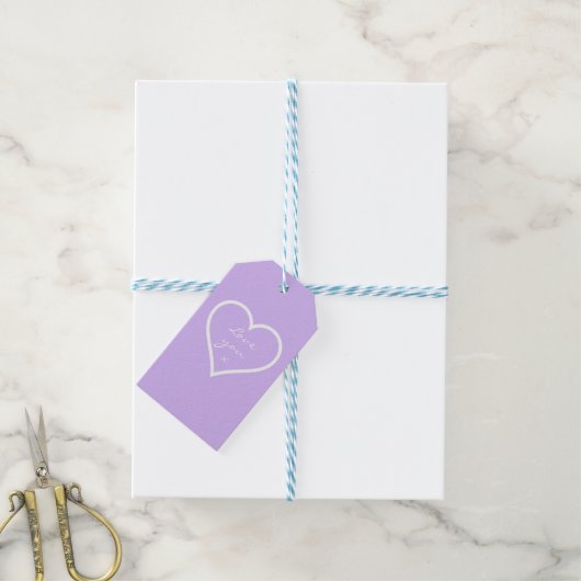 Lavender Love you gift labels Cadeaulabel (Met Touw)