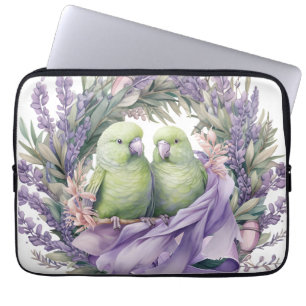 Lavender Lovebirds-laptophoes Laptop Sleeve