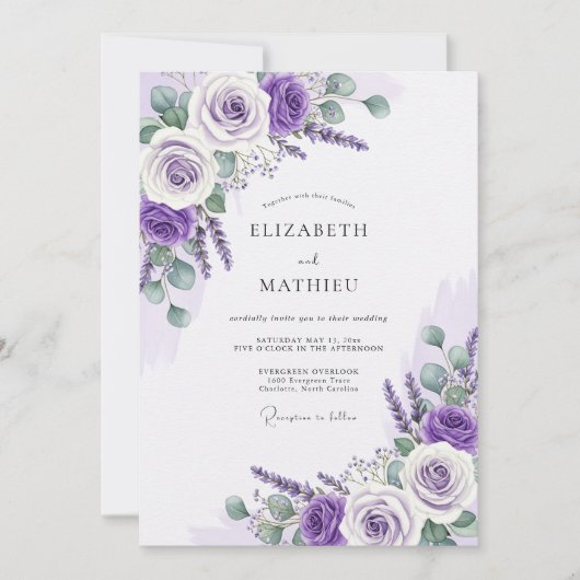 Lavender Luminous Spring Wedding Kaart (Voorkant)
