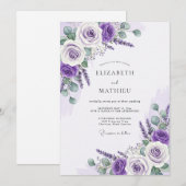 Lavender Luminous Spring Wedding Kaart (Voorkant / Achterkant)