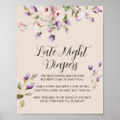 Lavender Magnolia Late Night Diaper Sign Poster (Voorkant)