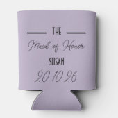 Lavender Maid of Honor Wedding Can Cooler (Achterkant)