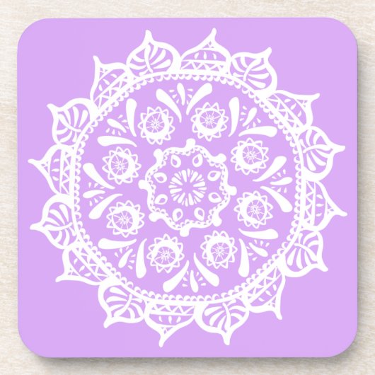 Lavender Mandala Drankjes Onderzetter (Voorkant)