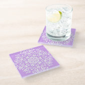 Lavender Mandala Glazen Onderzetter (Schuin)