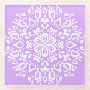 Lavender Mandala Glazen Onderzetter