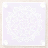 Lavender Mandala Glazen Onderzetter (Achterkant)