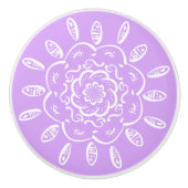 Lavender Mandala Keramische Knop (Voorkant)