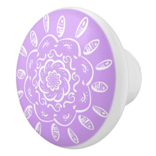 Lavender Mandala Keramische Knop