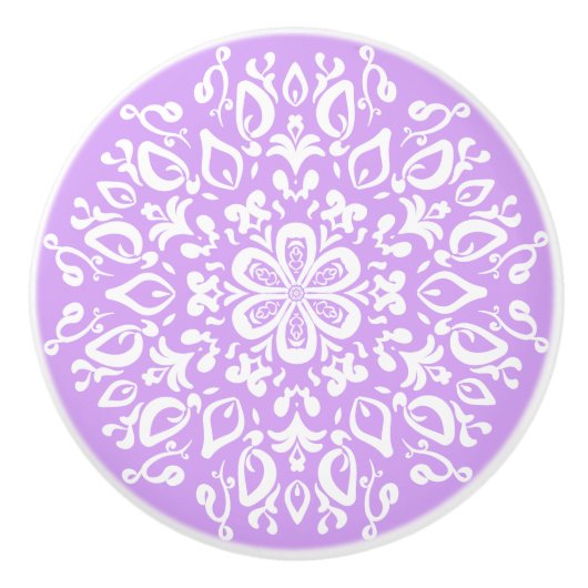 Lavender Mandala Keramische Knop (Voorkant)