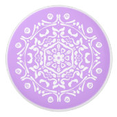 Lavender Mandala Keramische Knop (Voorkant)