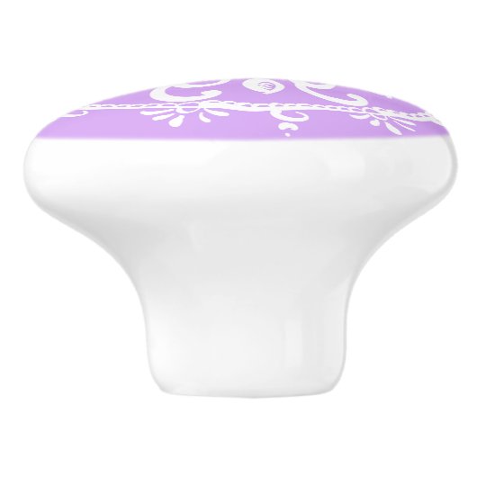 Lavender Mandala Keramische Knop (Zijkant)