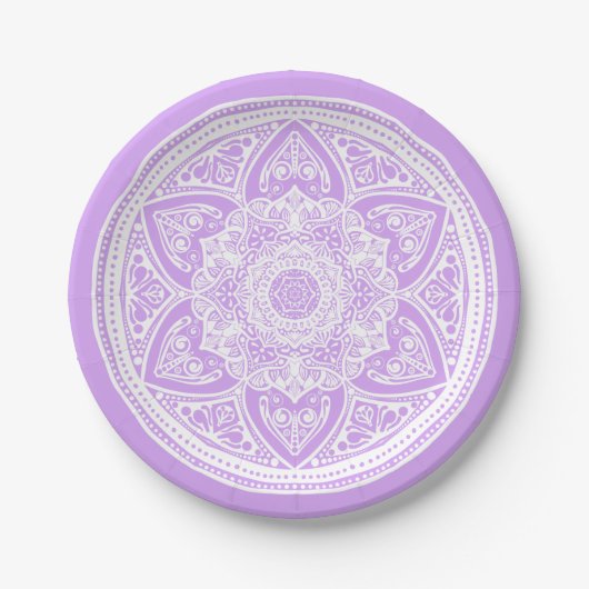 Lavender Mandala Papieren Bordje (Voorkant)