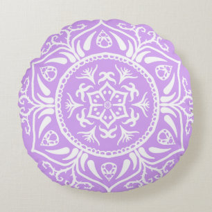 Lavender Mandala Rond Kussen