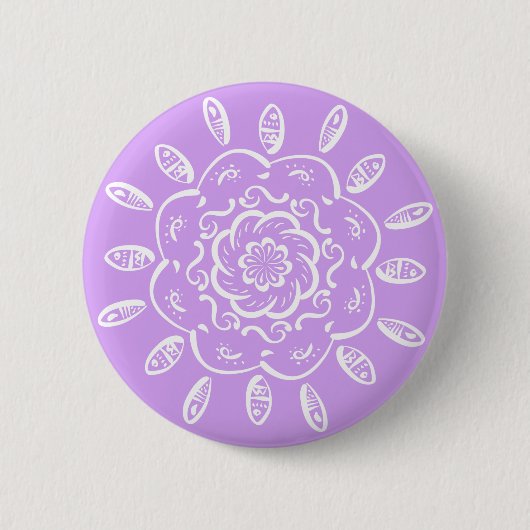Lavender Mandala Ronde Button 5,7 Cm (Voorkant)