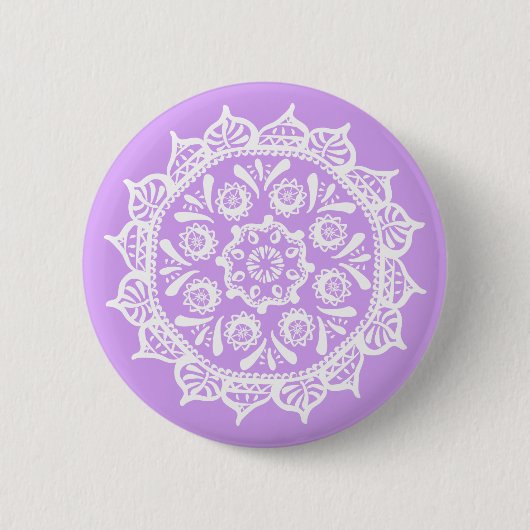 Lavender Mandala Ronde Button 5,7 Cm (Voorkant)