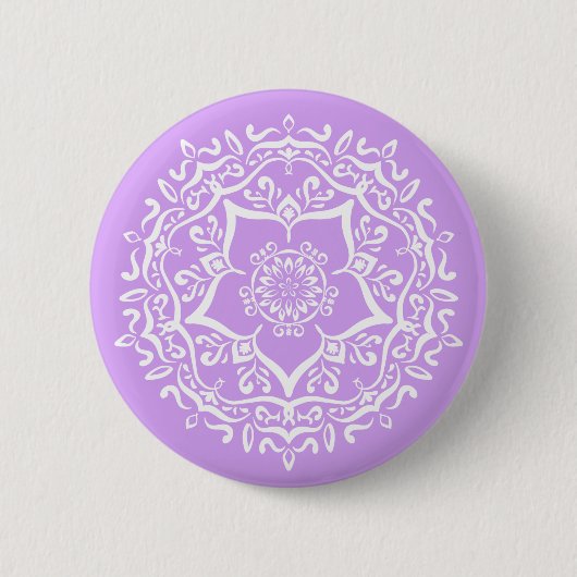 Lavender Mandala Ronde Button 5,7 Cm (Voorkant)