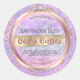 Lavender Marble Roos Gold Body Butter Labels