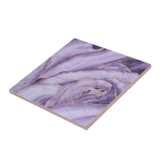 Lavender Marble Rose Tegeltje (Zijkant)