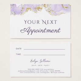 lavender marbling design Appointkaart Visitekaartje