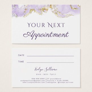 lavender marbling design Appointkaart Visitekaartje
