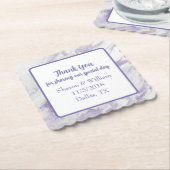 Lavender Marged Wedding Favor Kartonnen Onderzetters (Gebogen)