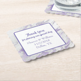 Lavender Marged Wedding Favor Kartonnen Onderzetters
