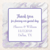 Lavender Marged Wedding Favor Kartonnen Onderzetters (Voorkant)