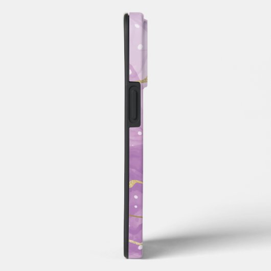 Lavender Marmer met Monogram en Naam Case-Mate iPhone Case (Achterkant / Rechts)