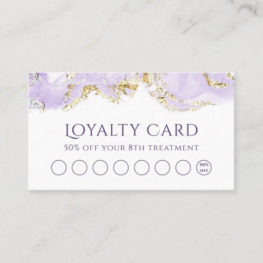 lavender marmering design loyalty - kaart visitekaartje (Voorkant)