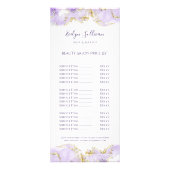 lavender marmering design price list rack card reclamekaart (Voorkant)