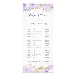 lavender marmering design price list rack card reclamekaart