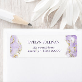 Lavender marmering Return Address Label