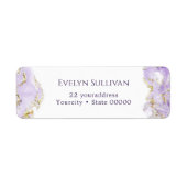 Lavender marmering Return Address Label (Voorkant)