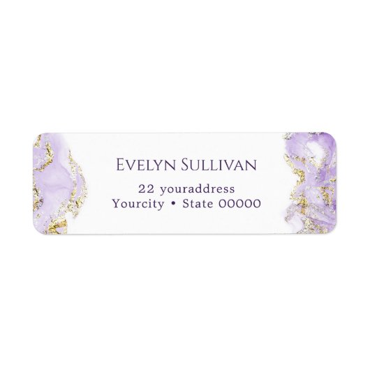 Lavender marmering Return Address Label (Voorkant)