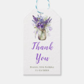 Lavender Mason Jar Verjaardag Cadeaulabel (Voorkant)
