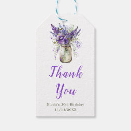 Lavender Mason Jar Verjaardag Cadeaulabel