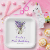 Lavender Mason Jar Verjaardag Papieren Bordje (Feest)