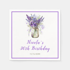 Lavender Mason Jar Verjaardag Servet